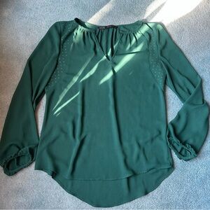 Zara Emerald Green Sheer Blouse